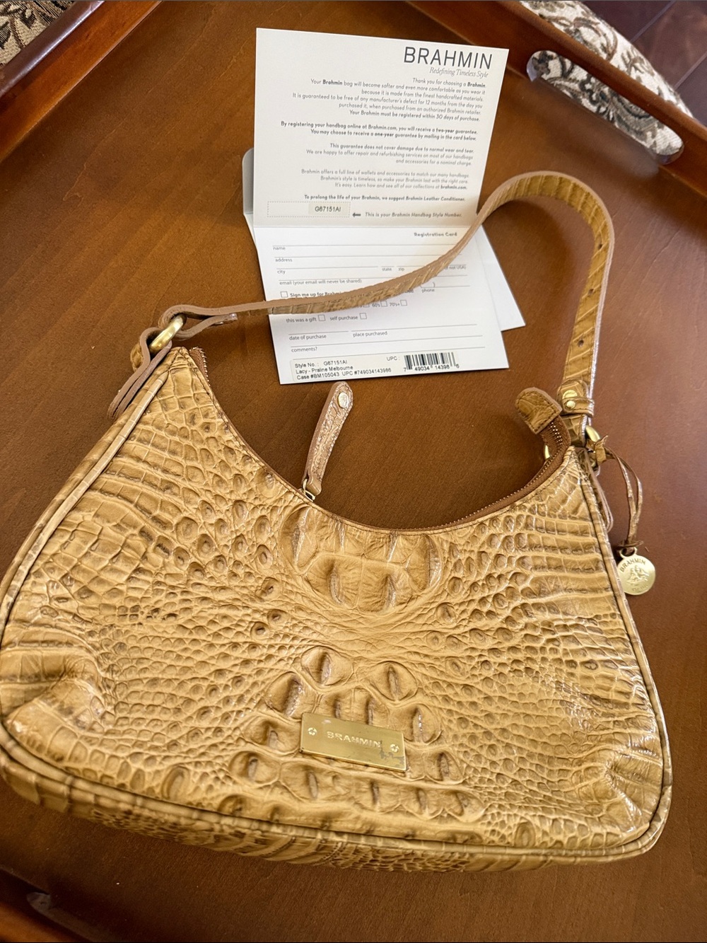 Brahmin Lacy Melbourne Bag in Praline